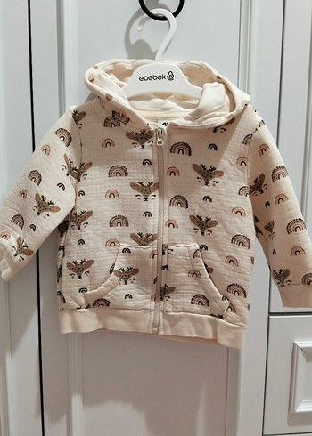 Kız Çocuk Kapüşonlu Fermuarlı Sweatshirt