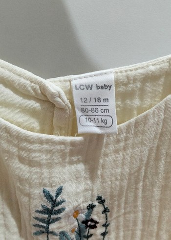 LC Waikiki Nakışlı Beyaz Bebek Kız Tulum