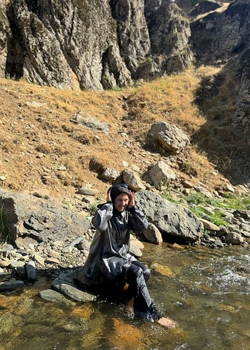 Gri Uzun Kollu Etnik Desenli Kadın Tunik - Görsel 4