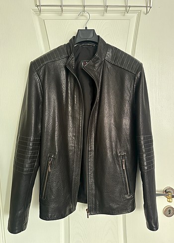 Siyah Erkek Deri Biker Ceket