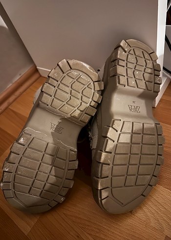 Bej Gri Süet Platform Bot Ayakkabı - Görsel 4