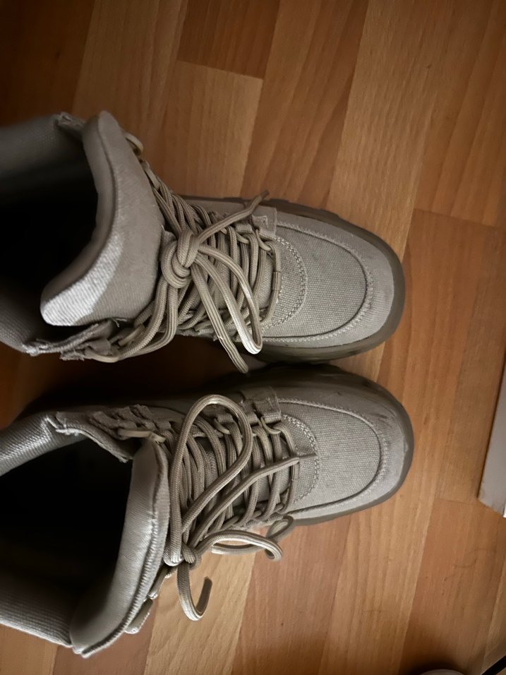 Bej Gri Süet Platform Bot Ayakkabı - Görsel 5