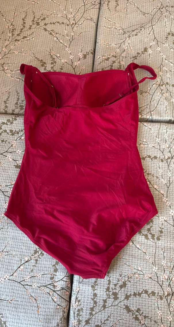 Kırmızı Drapeli İnce Askılı Mayo - Görsel 2