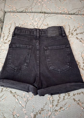 Gri Mini Denim Kadın Şort - Görsel 2