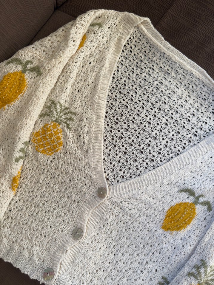 Nakışlı Beyaz Bohem Hırka - Görsel 3