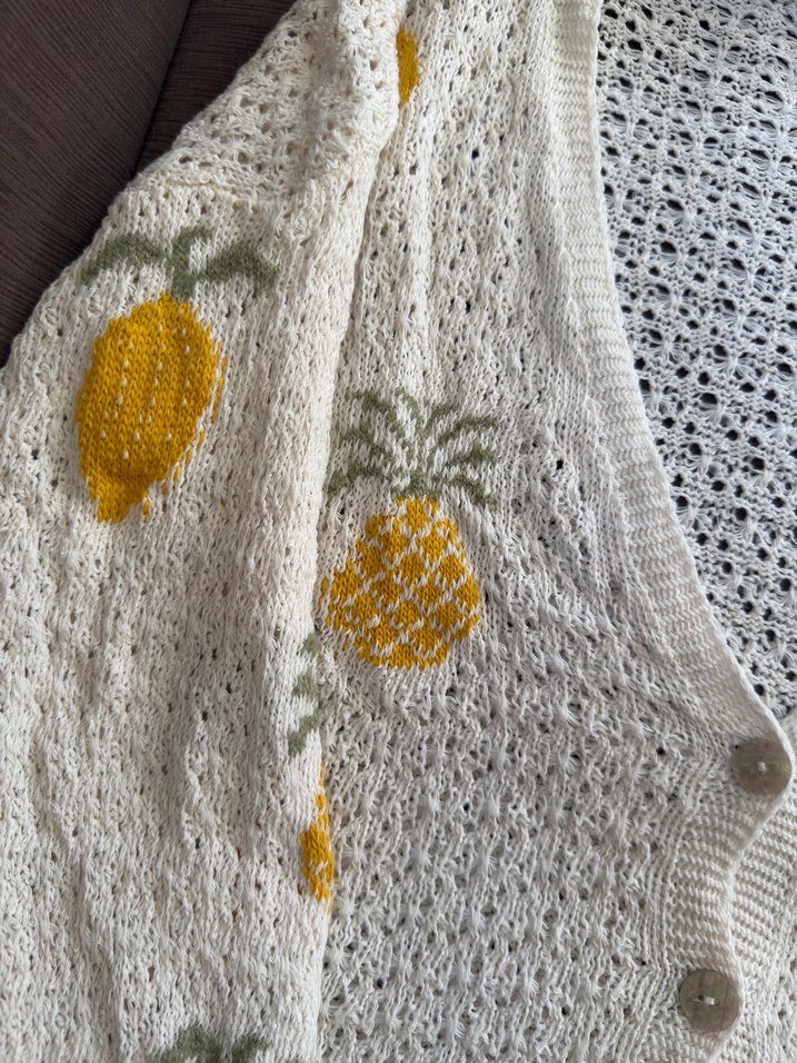 Nakışlı Beyaz Bohem Hırka - Görsel 2