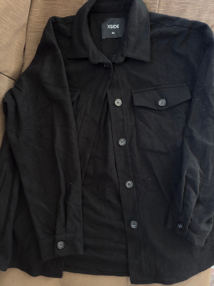 Düğmeli Siyah  Kabanı - Görsel 2