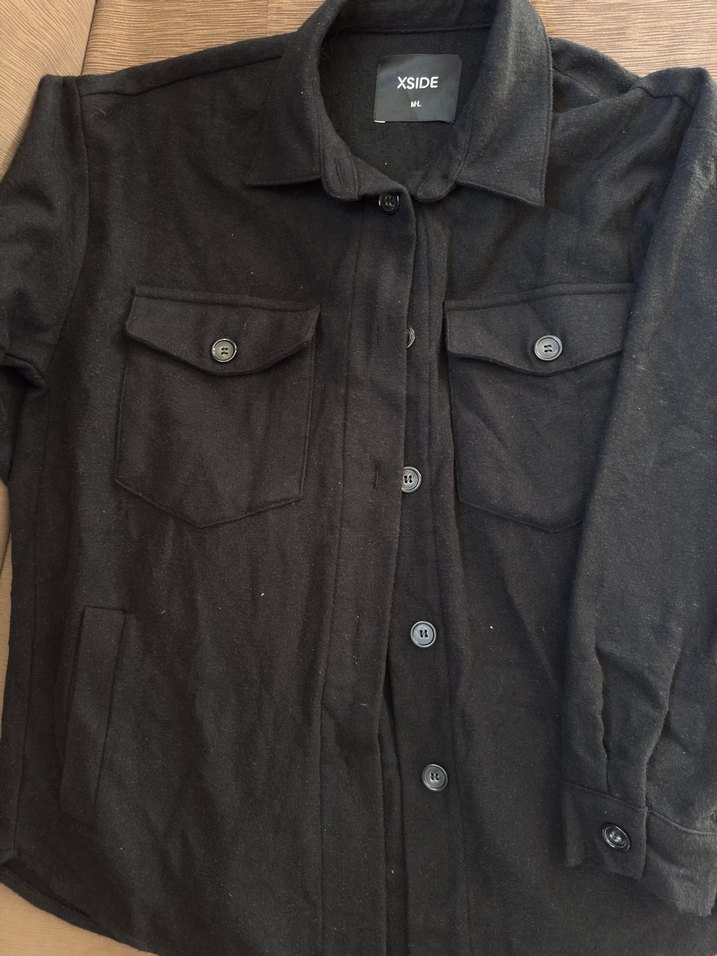 Düğmeli Siyah  Kabanı - Görsel 3