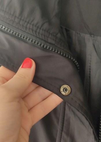 Quzu QuZu Siyah Midi Fermuarlı Kadın Ceket