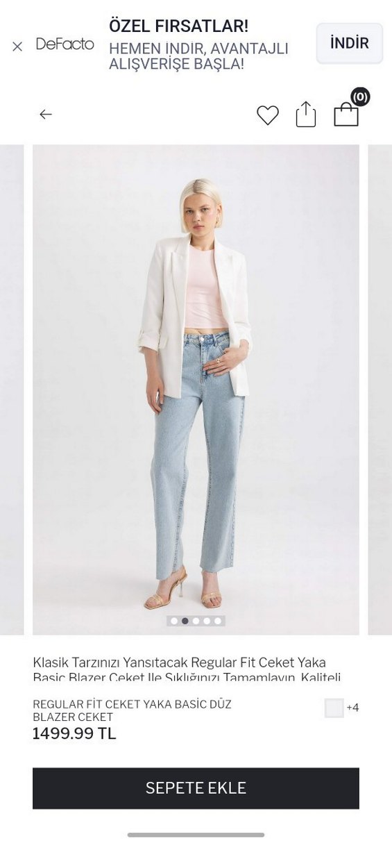 Beyaz Regular Fit Midi Blazer - Görsel 2