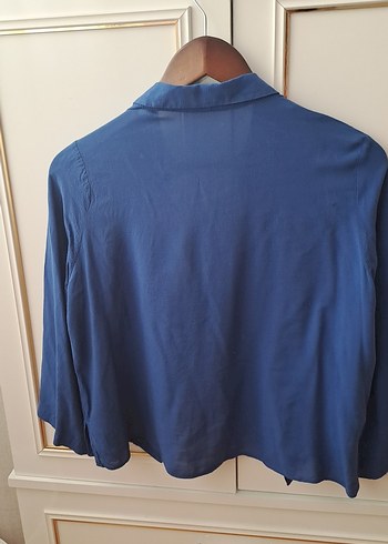 Mango Düğmeli Mavi Kadın Gömlek - Görsel 2