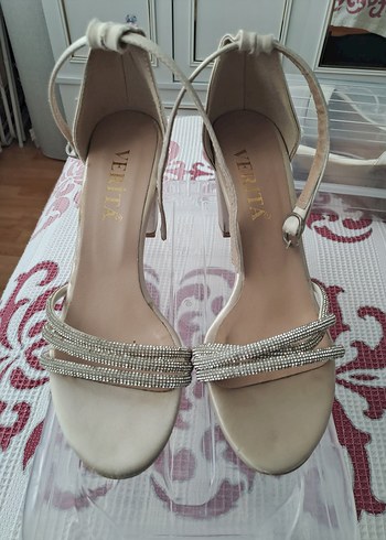 Bej Kadın Topuklu Ayakkabı - Görsel 4