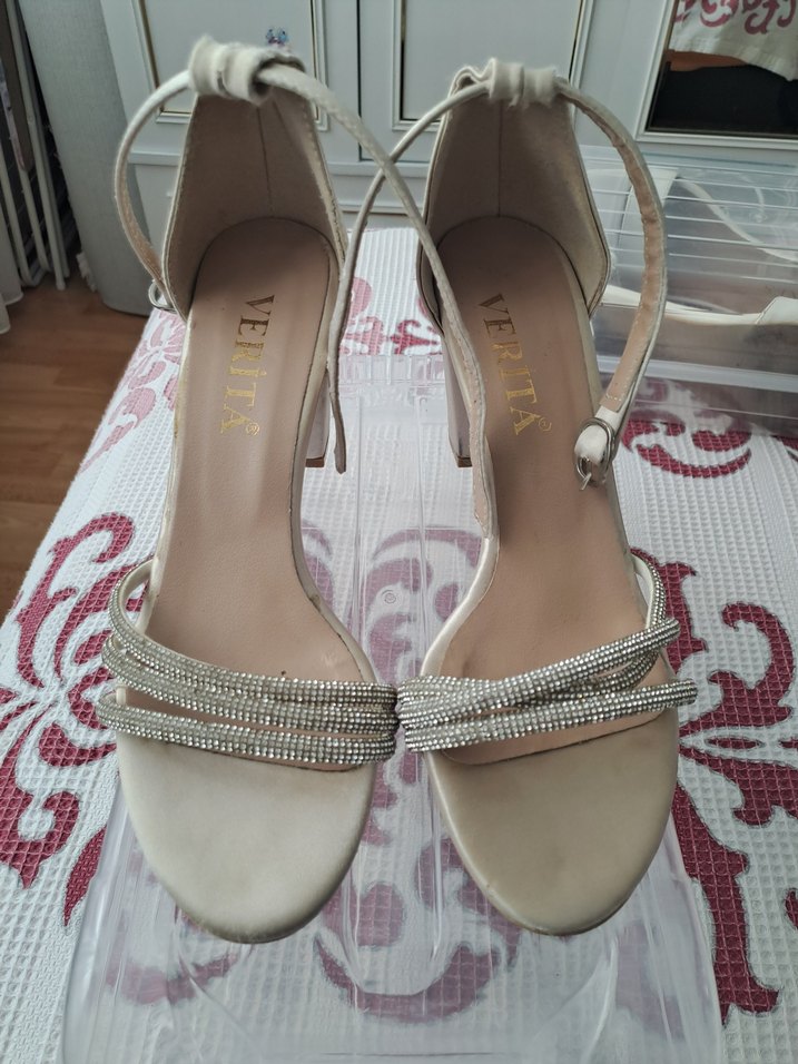 Bej Kadın Topuklu Ayakkabı - Görsel 4