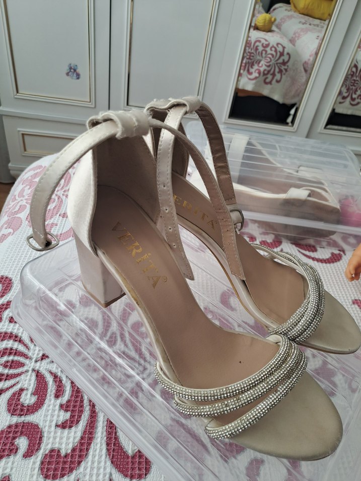 Bej Kadın Topuklu Ayakkabı - Görsel 3