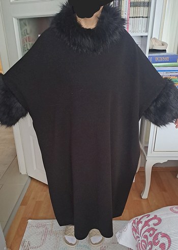 Kürklü Uzun Panço - Görsel 2