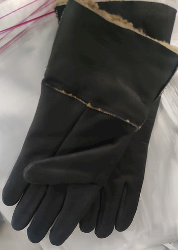 Hakiki Kuzu Derisi İçi Kürklü Eldiven - Görsel 2