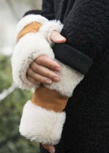 Hakiki Nubuk Kürklü Yarım Eldiven - Görsel 4