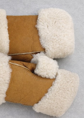 Hakiki Nubuk Kürklü Yarım Eldiven - Görsel 3