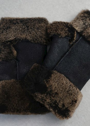 Hakiki Nubuk Kürklü Yarım Eldiven - Görsel 4