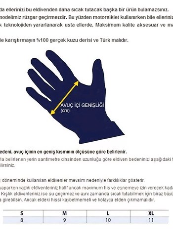 Hakiki Kuzu Deri Eldiven-Unisex - Görsel 6