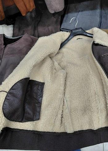 Hakiki Kuzu Deri İçi Kürklü Pilot Mont - Görsel 4