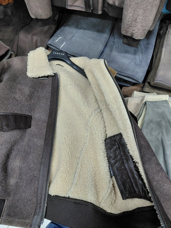 Hakiki Kuzu Deri İçi Kürklü Pilot Mont - Görsel 5