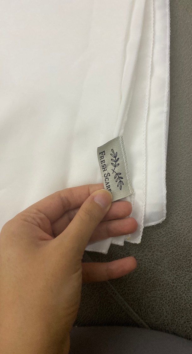 Beyaz Düz kraş şal - Görsel 2