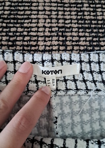38 Beden gri Renk Koton Gri Kareli Kadın Mini Şort Etek