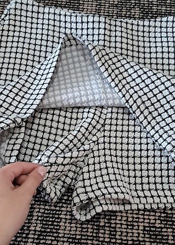 Koton Koton Gri Kareli Kadın Mini Şort Etek