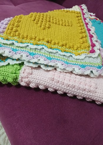 Çok Renkli Örgü Çocuk Battaniyesi - Görsel 8