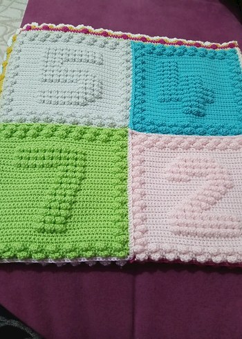 Çok Renkli Örgü Çocuk Battaniyesi - Görsel 7