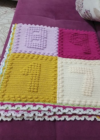 Çok Renkli Örgü Çocuk Battaniyesi - Görsel 5