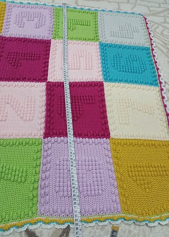 Çok Renkli Örgü Çocuk Battaniyesi - Görsel 10