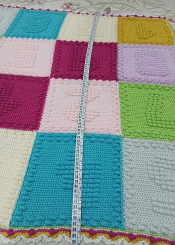 Çok Renkli Örgü Çocuk Battaniyesi - Görsel 11