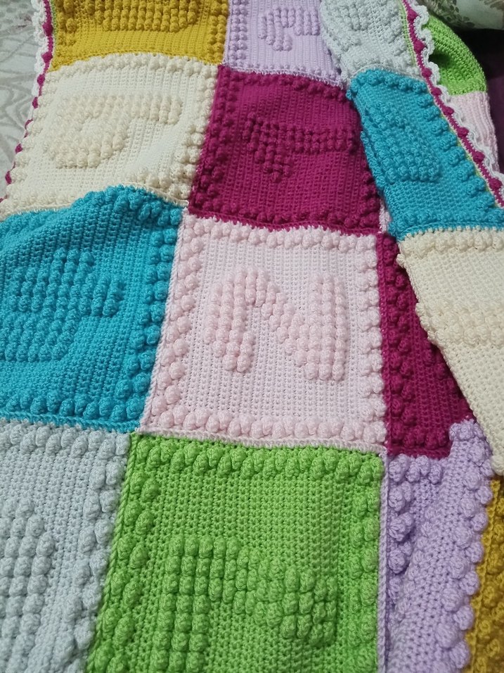 Çok Renkli Örgü Çocuk Battaniyesi - Görsel 3