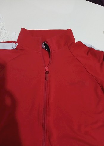 Kırmızı Kadın Fermuarlı Spor Ceket - Görsel 4