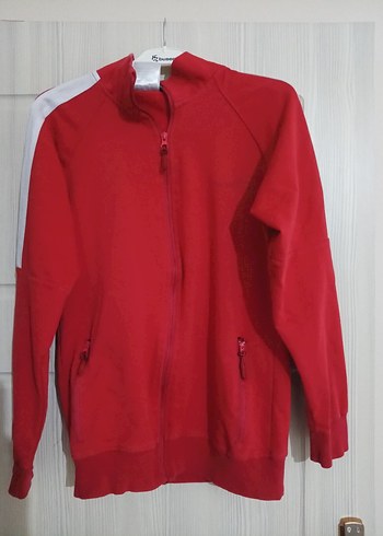 Kırmızı Kadın Fermuarlı Spor Ceket - Görsel 2