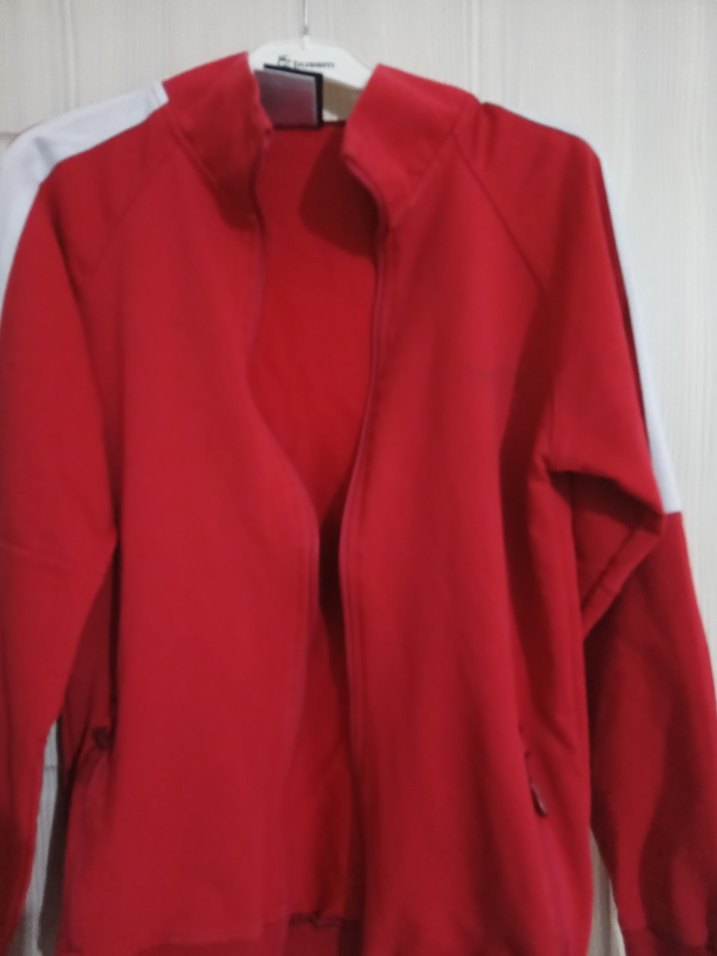 Kırmızı Kadın Fermuarlı Spor Ceket - Görsel 3