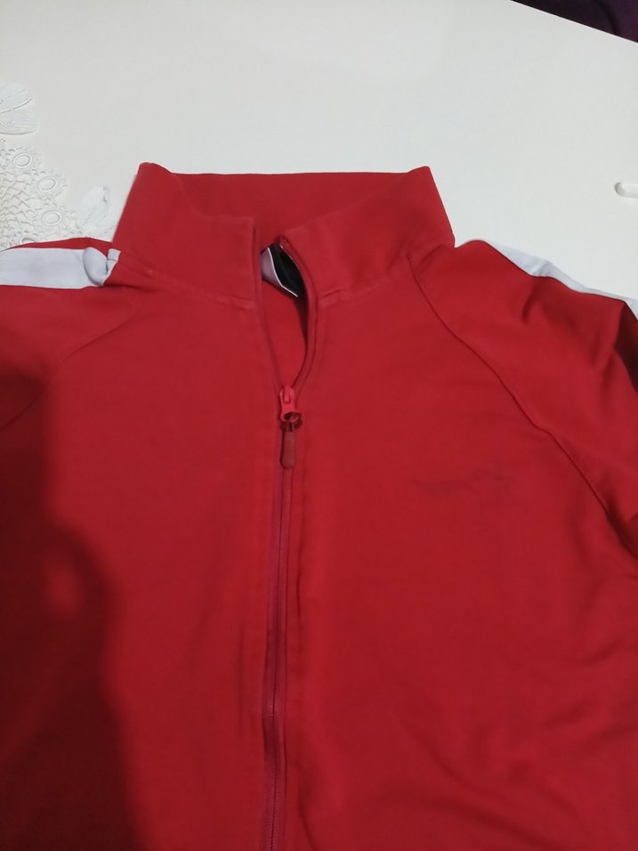 Kırmızı Kadın Fermuarlı Spor Ceket - Görsel 4
