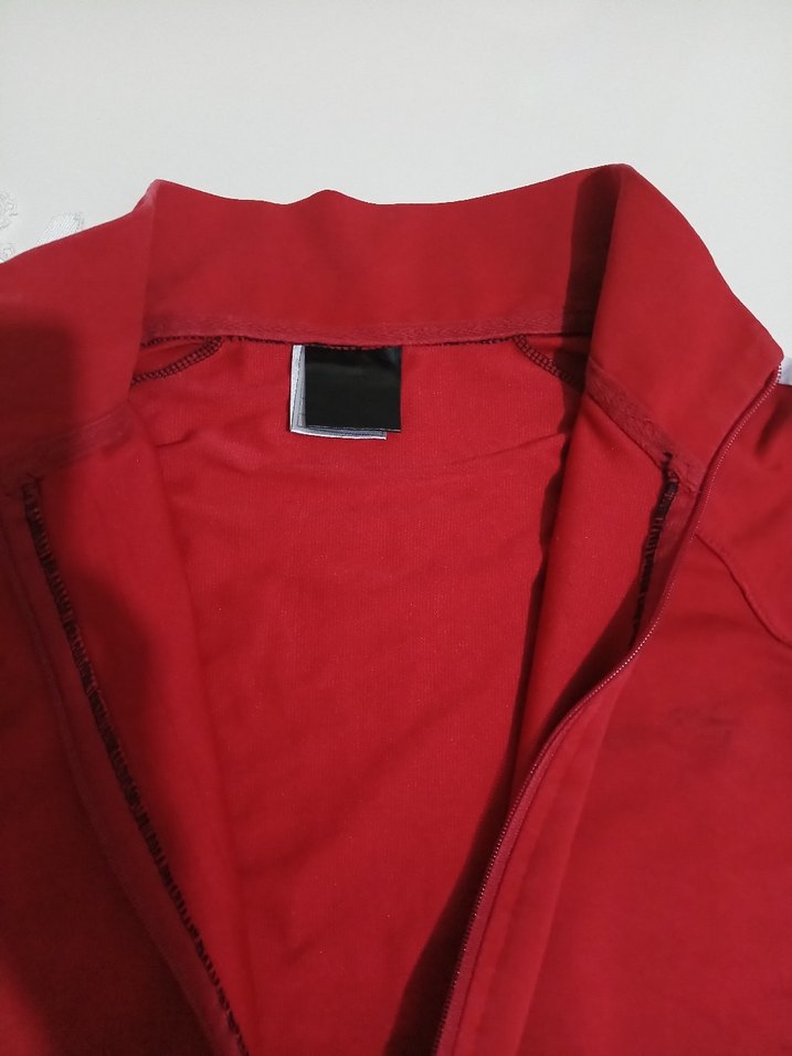 Kırmızı Kadın Fermuarlı Spor Ceket - Görsel 5