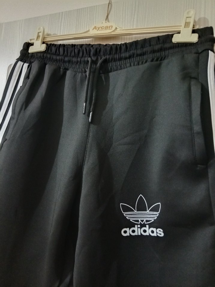 Adidas Siyah Bağcıklı Erkek Eşofman Altı - Görsel 2