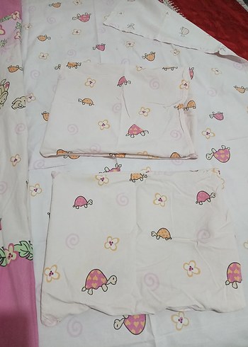 Pembe Baskılı bebek Nevresim ve Çarşaf Takımı - Görsel 6