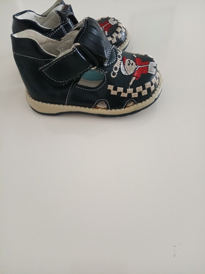 Erkek Bebek Mavi Nakışlı İlk Adım Ayakkabısı - Görsel 2