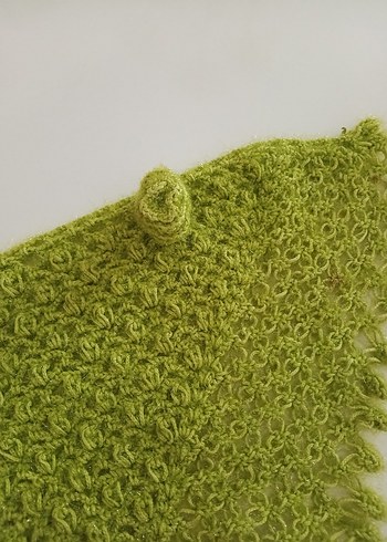 Kız Çocuk Yeşil Örgü Bohem Poncho - Görsel 4