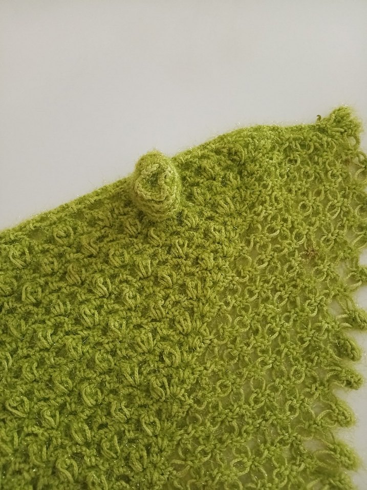 Kız Çocuk Yeşil Örgü Bohem Poncho - Görsel 4