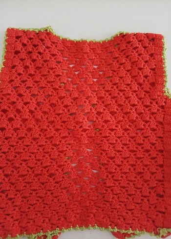 Kız Çocuk Nakışlı V Yaka Örgü Yelek - Görsel 2