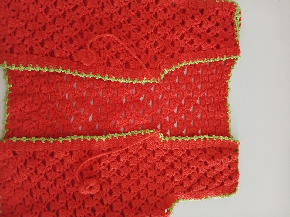 Kız Çocuk Nakışlı V Yaka Örgü Yelek - Görsel 5