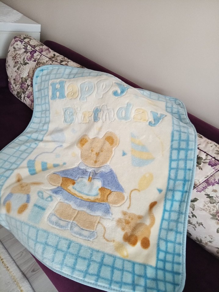 Mavi Baskılı Çocuk Battaniyesi - Görsel 2