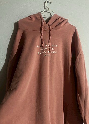 Kadın Kahverengi Kapüşonlu Sweatshirt