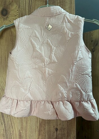 Kız Çocuk Pembe Fermuarlı Yelek - Görsel 3